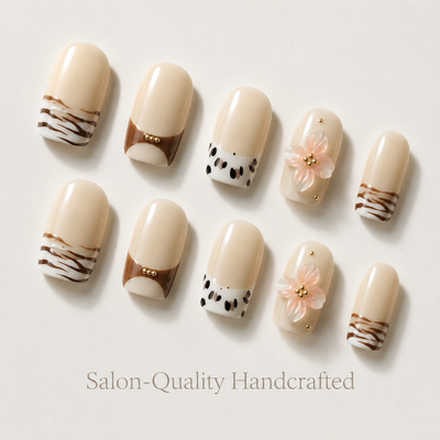 Medium Square Press On Nails - Purple bow design nails, 3d rh...