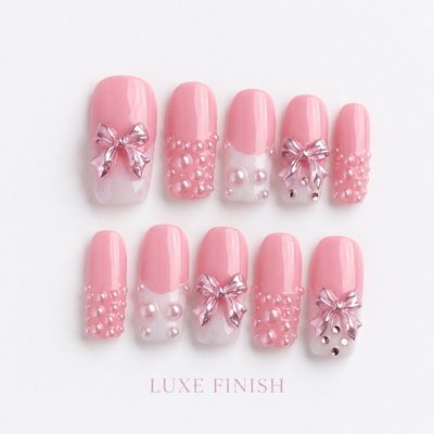 Medium Square Press On Nails - Black star glitter nails, 3d r...
