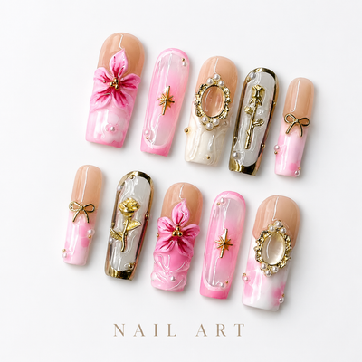 Medium Square Press On Nails - Purple butterfly charm nails...
